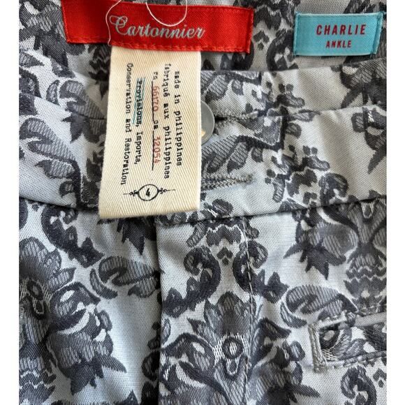 Cartonnier Anthropologie Printed Charlie Ankle Pants Size 4 - Picture 6 of 10